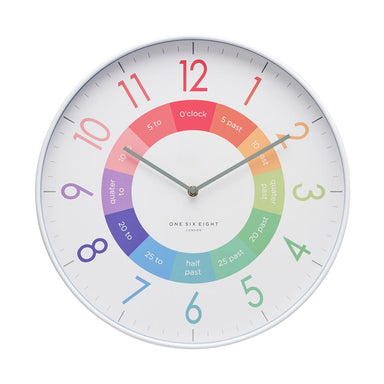 One Six Eight White Happy Time Clock (40cm) | Koop.co.nz