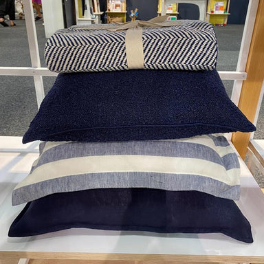 Weave Como Linen Cushion - Ocean (50cm) | Koop.co.nz