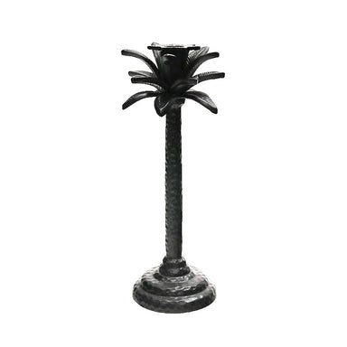 Le Forge Aluminum Palm Candle Holder - Black (28.5cm) | Koop.co.nz