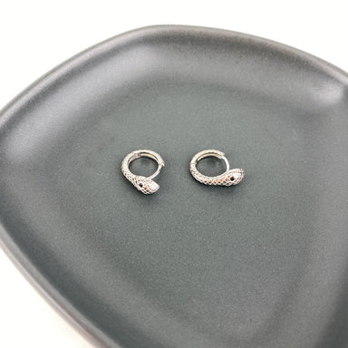 Lindi Kingi Snake Huggie Earrings - Silver | Koop.co.nz