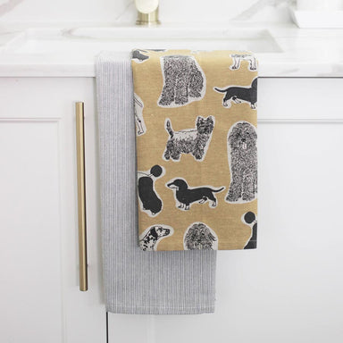 Raine & Humble Woof Tea Towel Set - Yellow Sunset (2pc) | Koop.co.nz