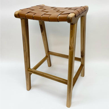 Le Forge London Tan Leather Counter Stool | Koop.co.nz
