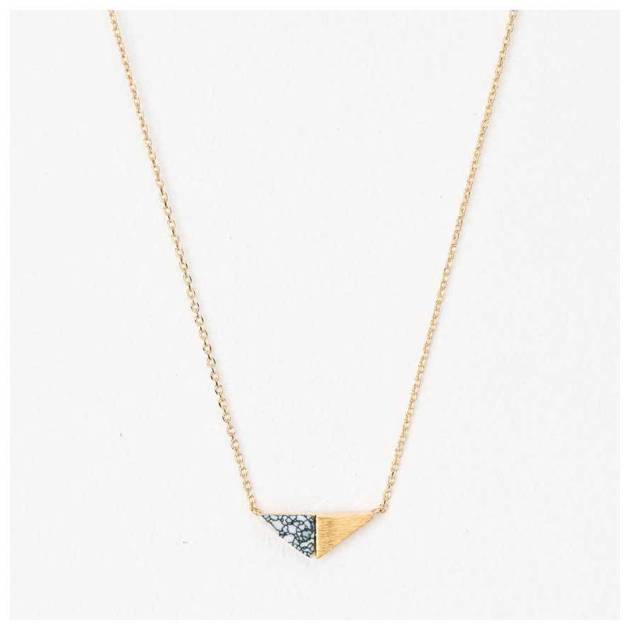 Stella & Gemma Gold & White Howlite Triangle Necklace | Koop.co.nz