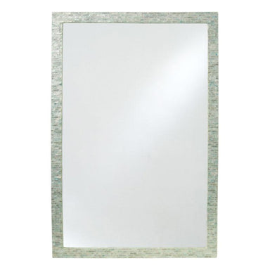 LaVida Rectangle Mosaic Soft Blue Shell Mirror (91cm) | Koop.co.nz
