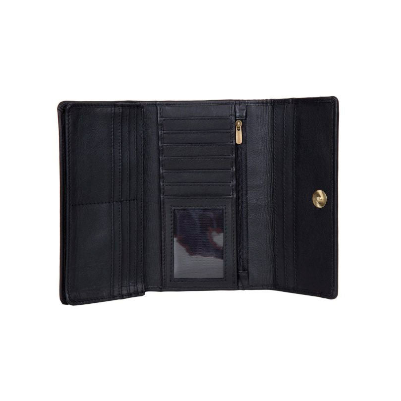 The Design Edge Vegas Trifold Wallet - Jersey Hairon & Black Leather | Koop.co.nz