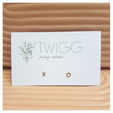Twigg Little XO Rose Gold Stud Earrings | Koop.co.nz