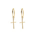 Lindi Kingi Deluxe Exalted Cross Sleeper Earrings - Gold | Koop.co.nz