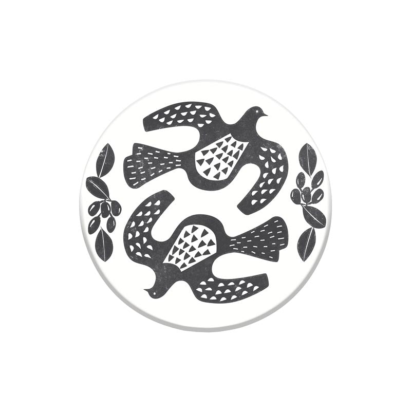 100% New Zealand Linocut Kereru Ceramic Coaster Set/4 | Koop.co.nz