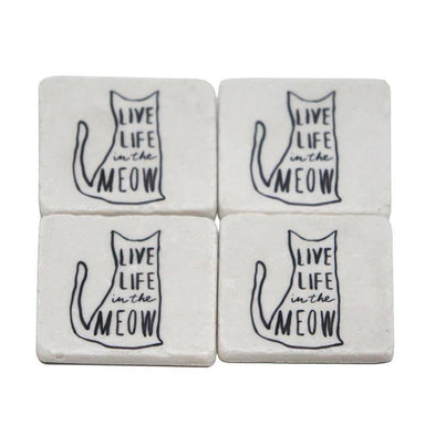 Stoneleigh & Roberson Live Life In The Meow Coaster Set | Koop.co.nz