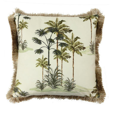 Le Forge Cream Palm Tree Velvet Cushion (45cm) | Koop.co.nz