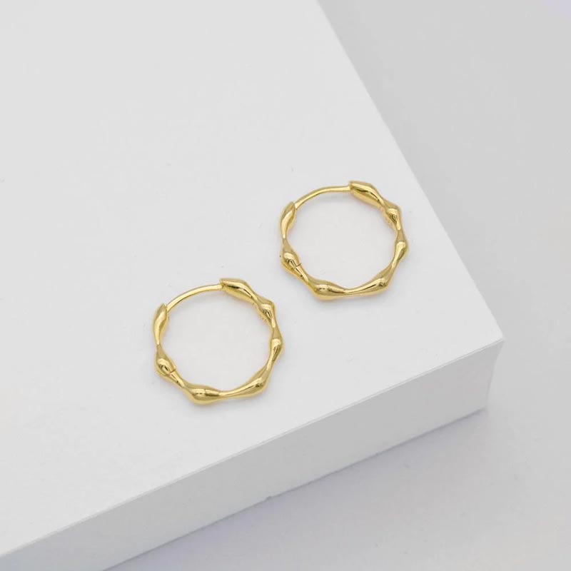 Linda Tahija Organica Huggie Earrings - Gold | Koop.co.nz