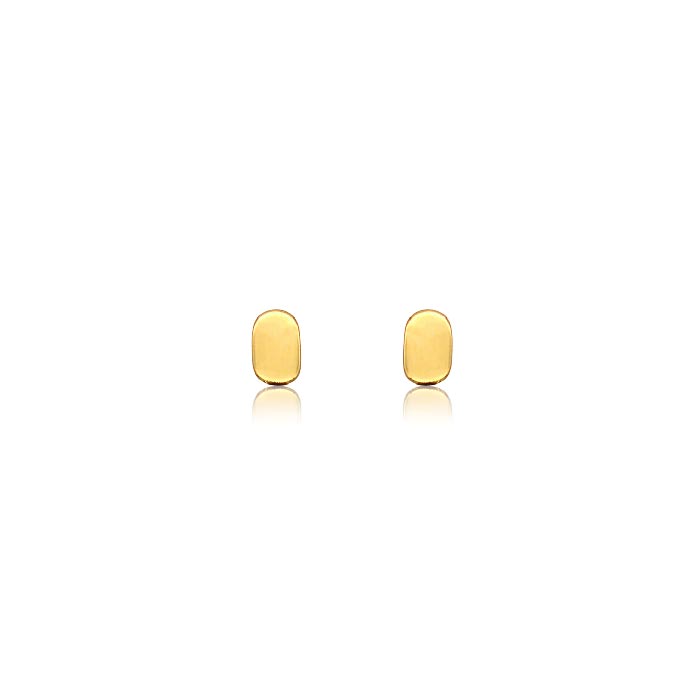 Linda Tahija Ellipse Stud Earrings - Gold | Koop.co.nz