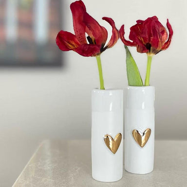 Rader Porcelain Mini Heart Vase Set/2 - Gold | Koop.co.nz