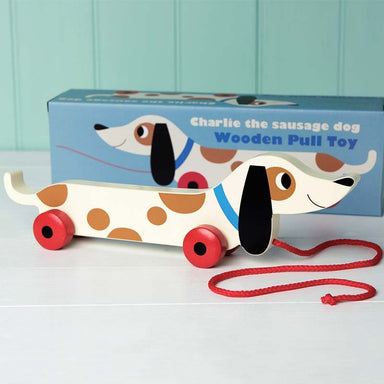 Rex London Wooden Pull Toy - Charlie Sausage Dog | Koop.co.nz