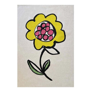 Linens & More Flower Pops Tea Towel - Yellow | Koop.co.nz