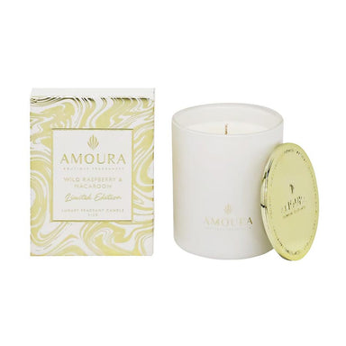 Amoura Luxury Fragrant Candle - Wild Raspberry & Macaroon | Koop.co.nz