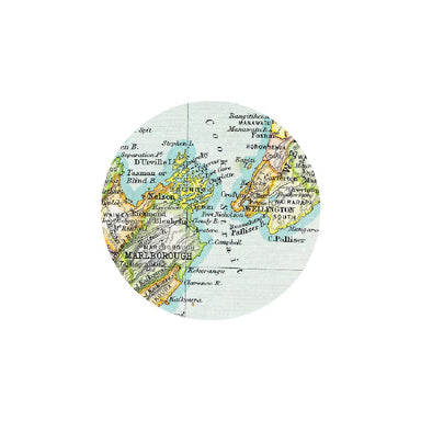100% New Zealand NZ Vintage Map Coaster - Cook Strait | Koop.co.nz