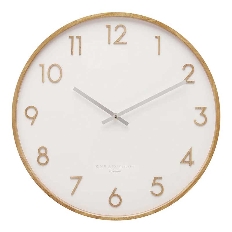 One Six Eight Scarlett White Wall Clock (50cm) | Koop.co.nz