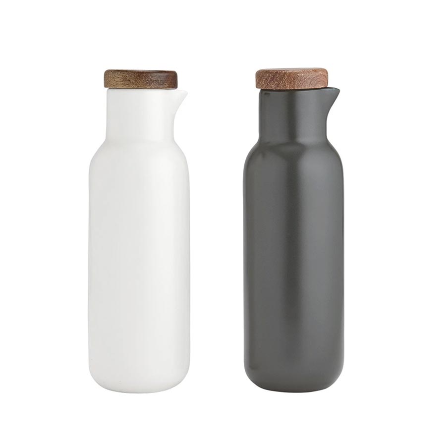 Ladelle Essentials Oil & Vinegar Set - White/Charcoal | Koop.co.nz