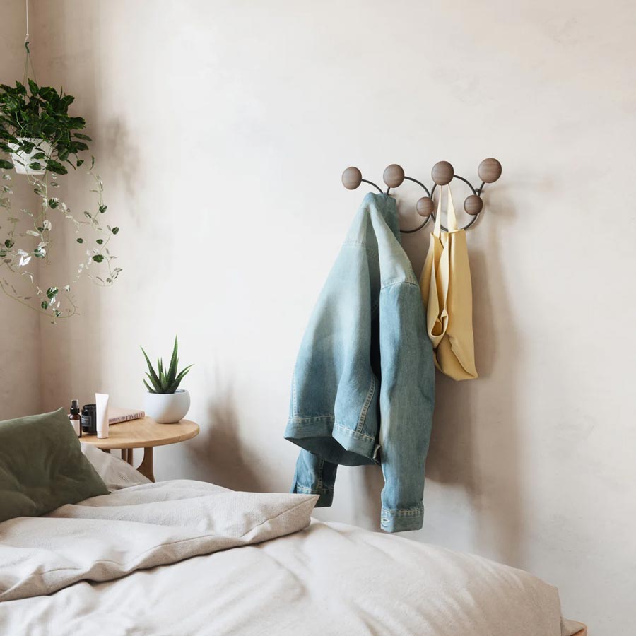 Umbra Dotsy Wall Hook - Black & Walnut | Koop.co.nz