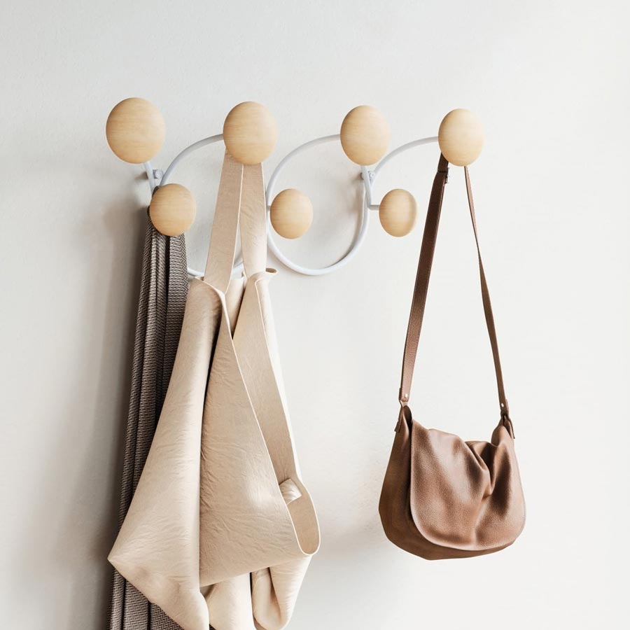 Umbra Dotsy Wall Hook - White & Natural | Koop.co.nz