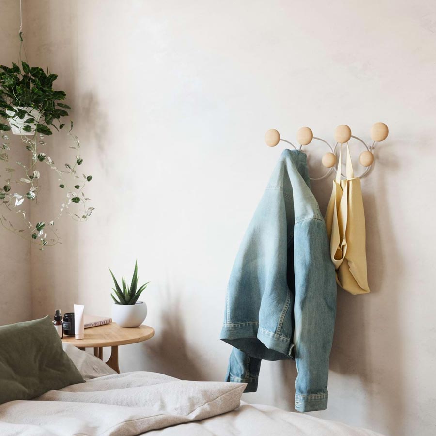 Umbra Dotsy Wall Hook - White & Natural | Koop.co.nz