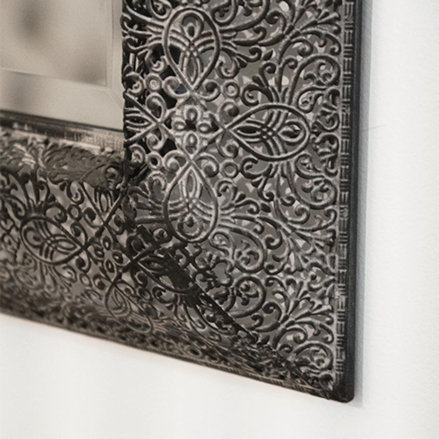 Le Forge Large Rectangle Black Marrakesh Mirror (95cm) | Koop.co.nz