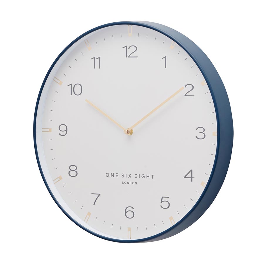 One Six Eight Sienna Clock White (40cm) Silent Wall Clocks NZ