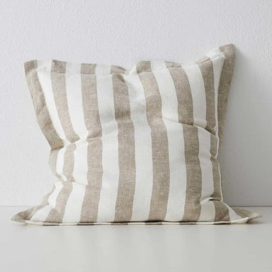 Weave Luca Stripe Linen Cushion - Clay (50cm) | Koop.co.nz