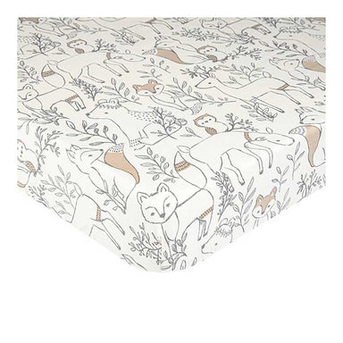 Crane Baby Cotton Fitted Crib Sheet – Ezra Woodland | Koop.co.nz