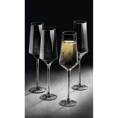 Ladelle Jaxon Charcoal Champagne Glass Set (4pc) | Koop.co.nz
