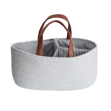 Nestling Nappy Caddy Basket - Grey | Koop.co.nz