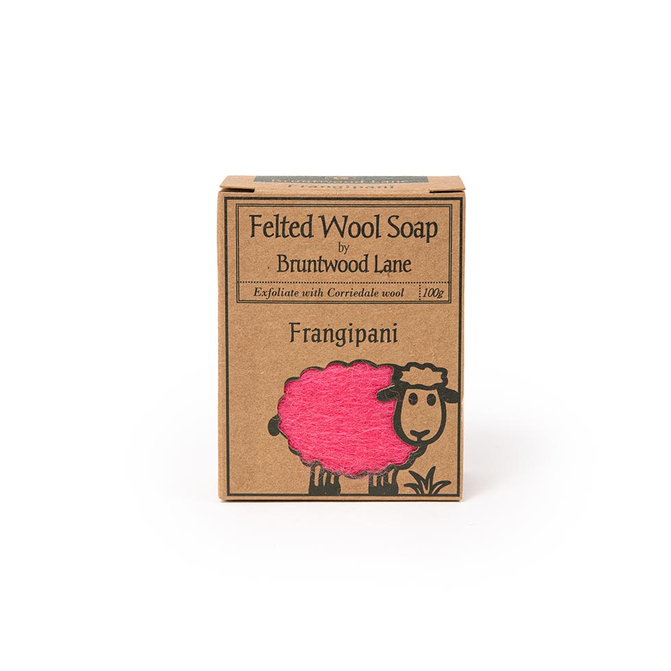 Bruntwood Lane NZ Made Felted Wool Soap - Frangipani | Koop.co.nz