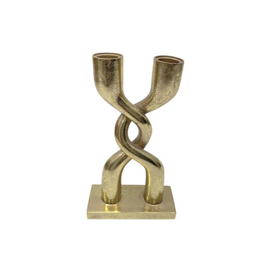 Le Forge Twisted Candle Holder - Light Gold (22.5cm) | Koop.co.nz