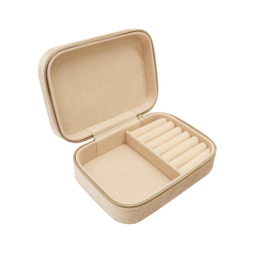 Le Forge Rectangular Velvet Jewellery Box - Beige | Koop.co.nz