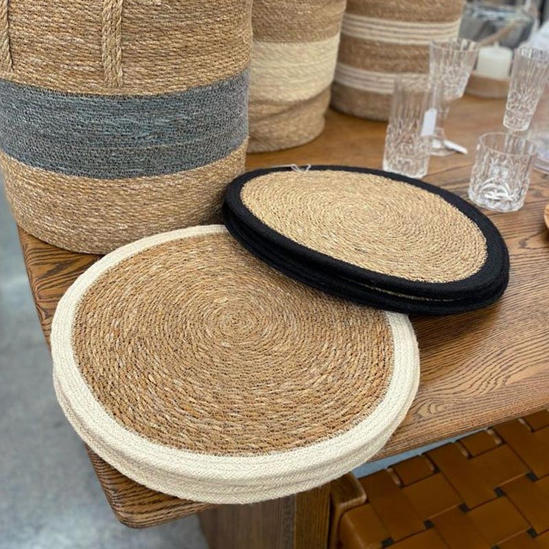 Le Forge Seagrass & Jute Placemat - Black | Koop.co.nz