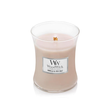 WoodWick Medium Soy Candle - Vanilla & Sea Salt | Koop.co.nz