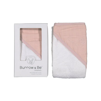 Burrow & Be Organic Cotton Baby Hooded Towel – Dusty Pink | Koop.co.nz