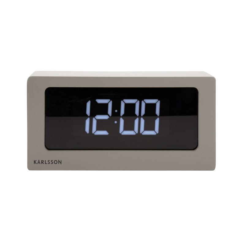 Karlsson Large Boxed LED Table / Alarm Clock - Warm Grey | Koop.co.nz