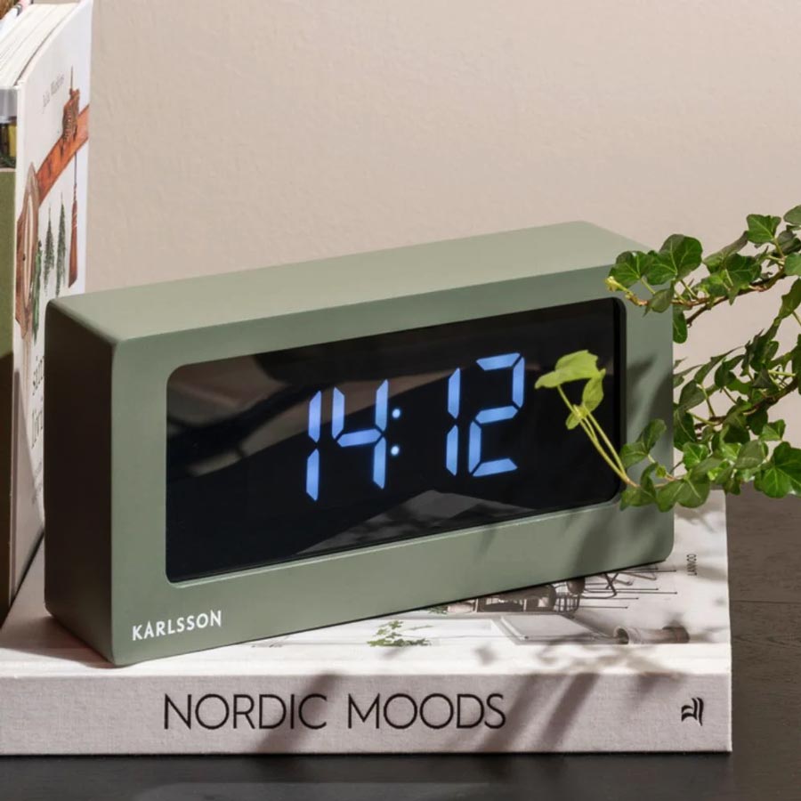 Karlsson Large Boxed LED Table / Alarm Clock - Green | Koop.co.nz