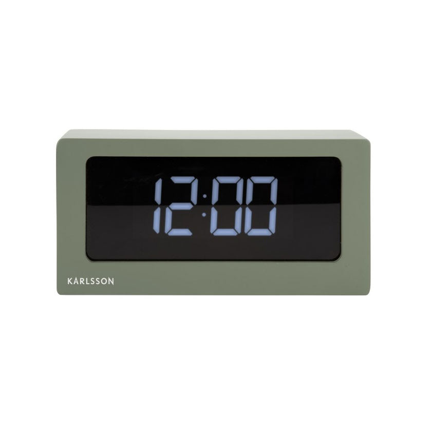 Karlsson Large Boxed LED Table / Alarm Clock - Green | Koop.co.nz