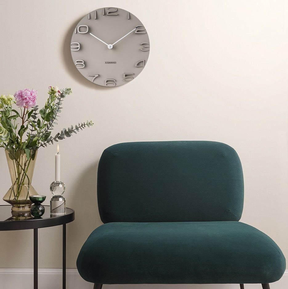 Karlsson On The Edge Wall Clock - Grey Brown (42cm) | Koop.co.nz