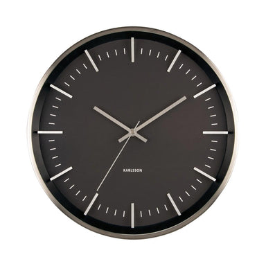 Karlsson Raised Batons Wall Clock - Black/Silver (35cm) | Koop.co.nz