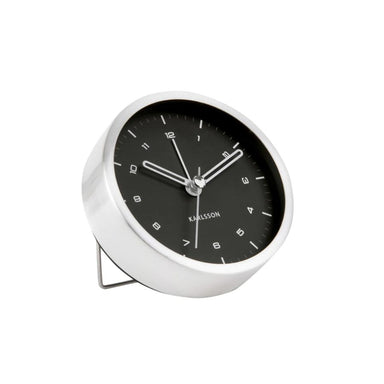 Karlsson Tinge Alarm Clock - Silver/Black | Koop.co.nz