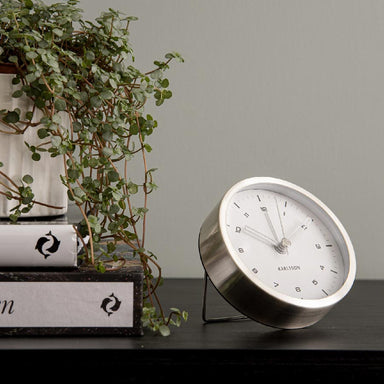 Karlsson Tinge Alarm Clock - Silver/White | Koop.co.nz