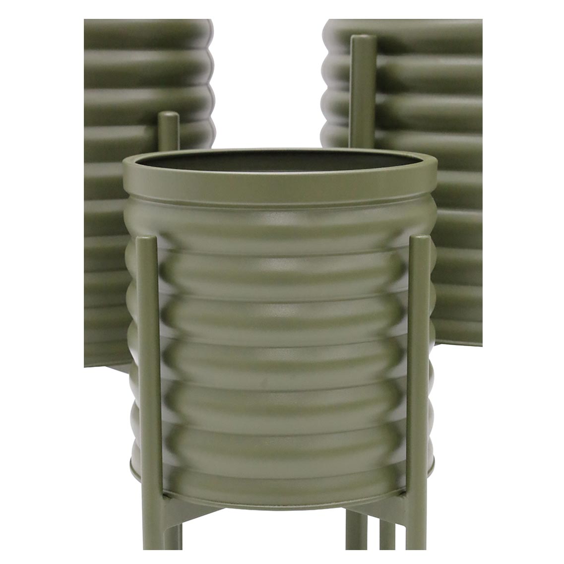 Stoneleigh & Roberson Ridge Metal Planter Set/3 - Olive | Koop.co.nz
