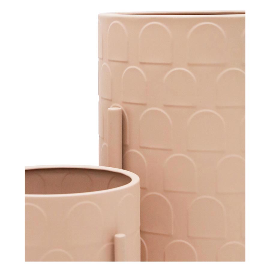 Stoneleigh & Roberson Arc Metal Planter Set/3 - Dusky Pink | Koop.co.nz