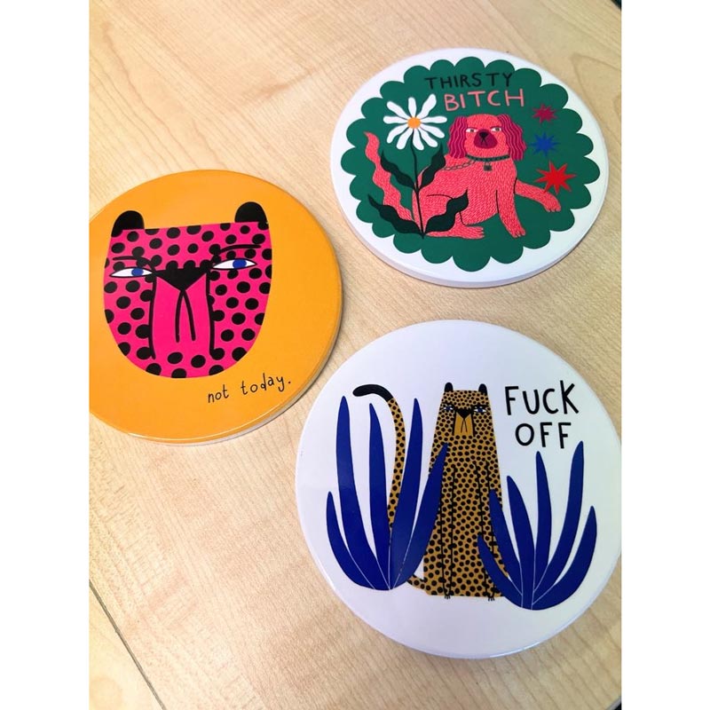 Studio Soph Ceramic Coaster - F**k Off | Koop.co.nz