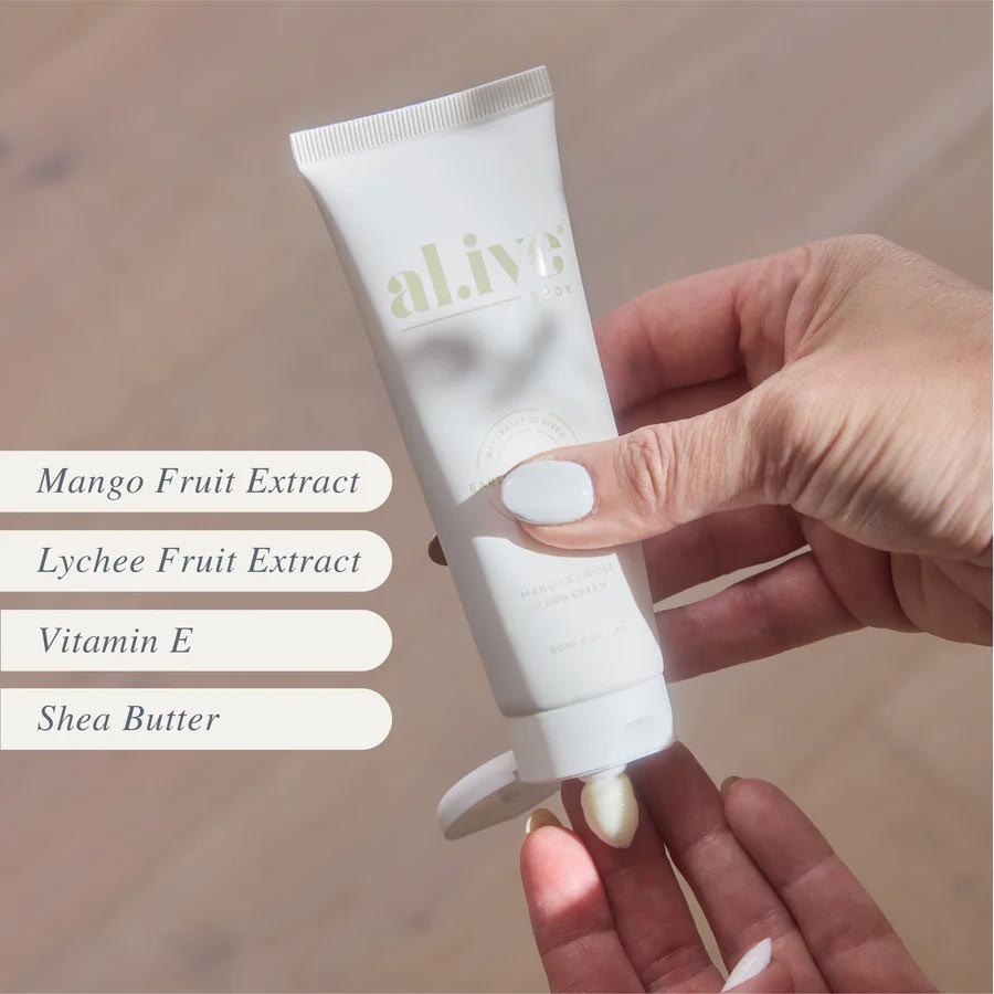 Al.ive Body Hand Cream - Mango & Lychee (80ml) | Koop.co.nz