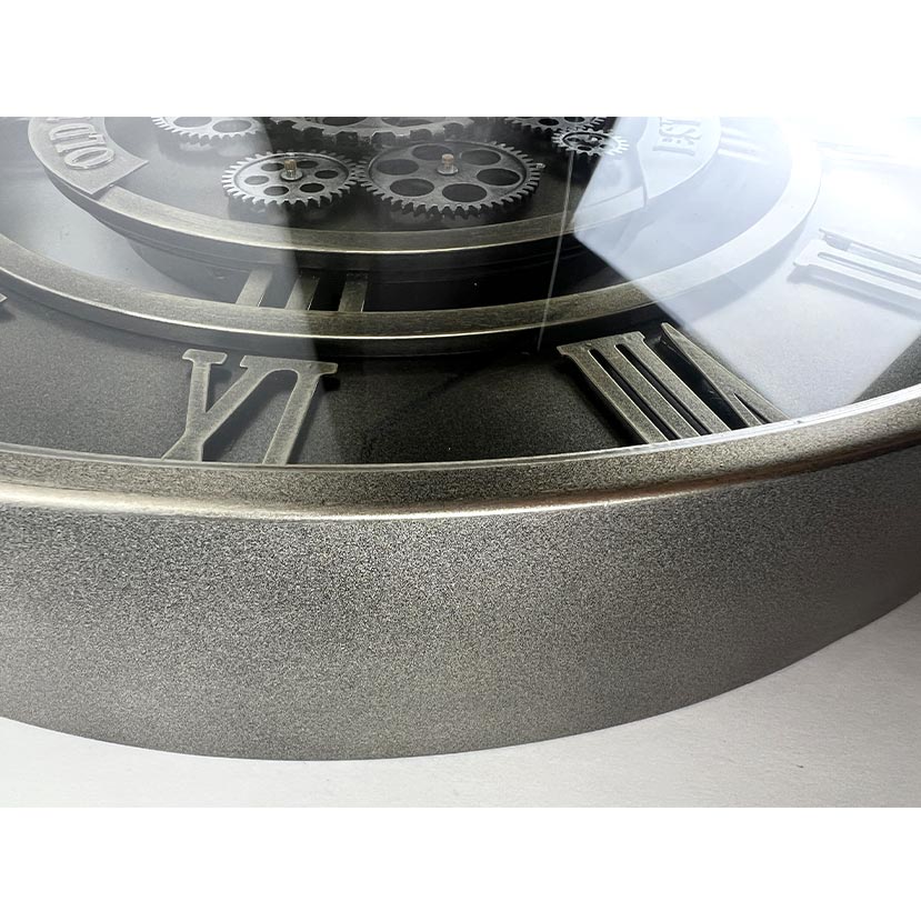 RAB Industrial Gunmetal Moving Gear Clock (59cm) | Koop.co.nz